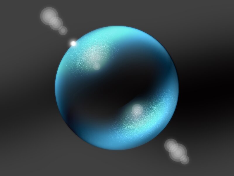 Blue Sphere with Light Effects