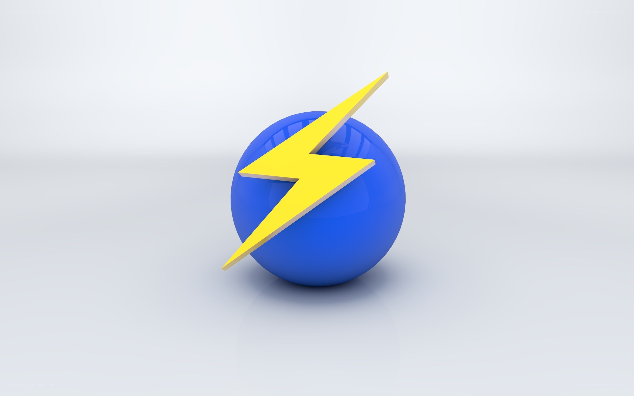 blue sphere with lightning bolt