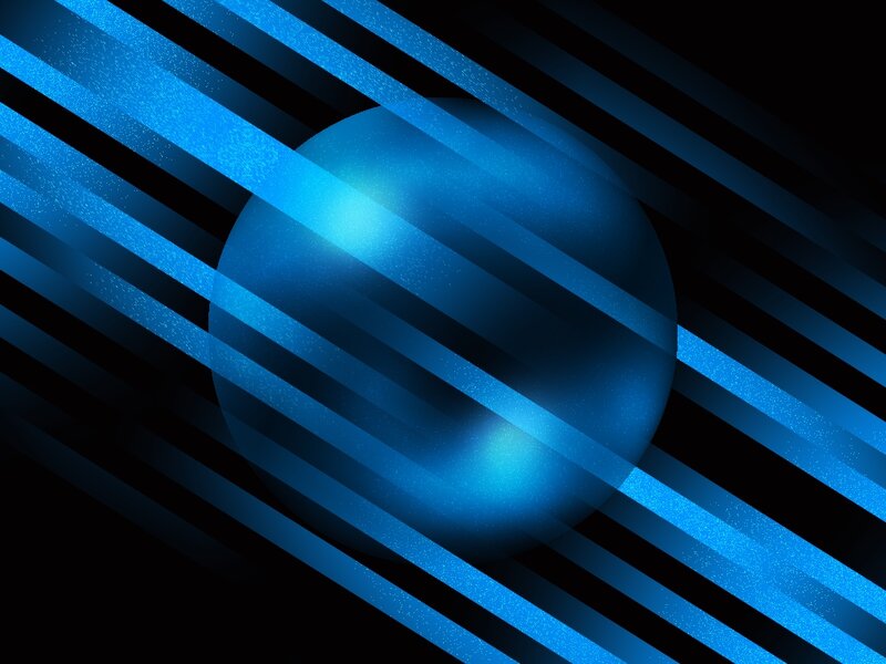 Blue Sphere with Stripes