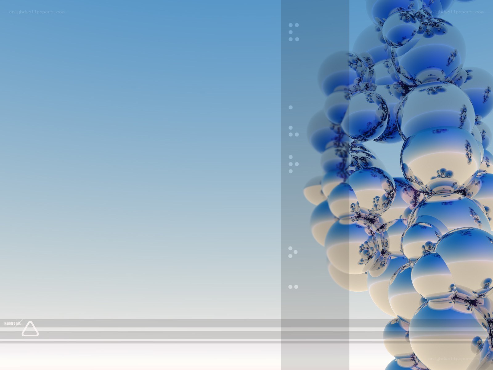 Blue spheres abstract background