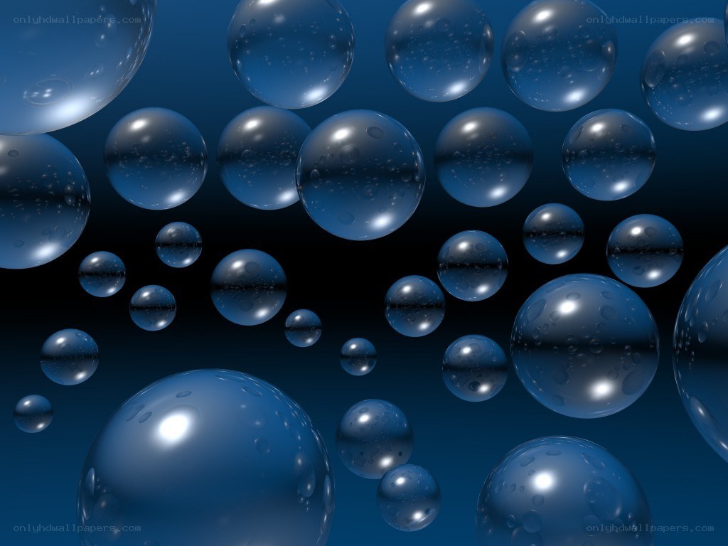 Blue spheres floating in space