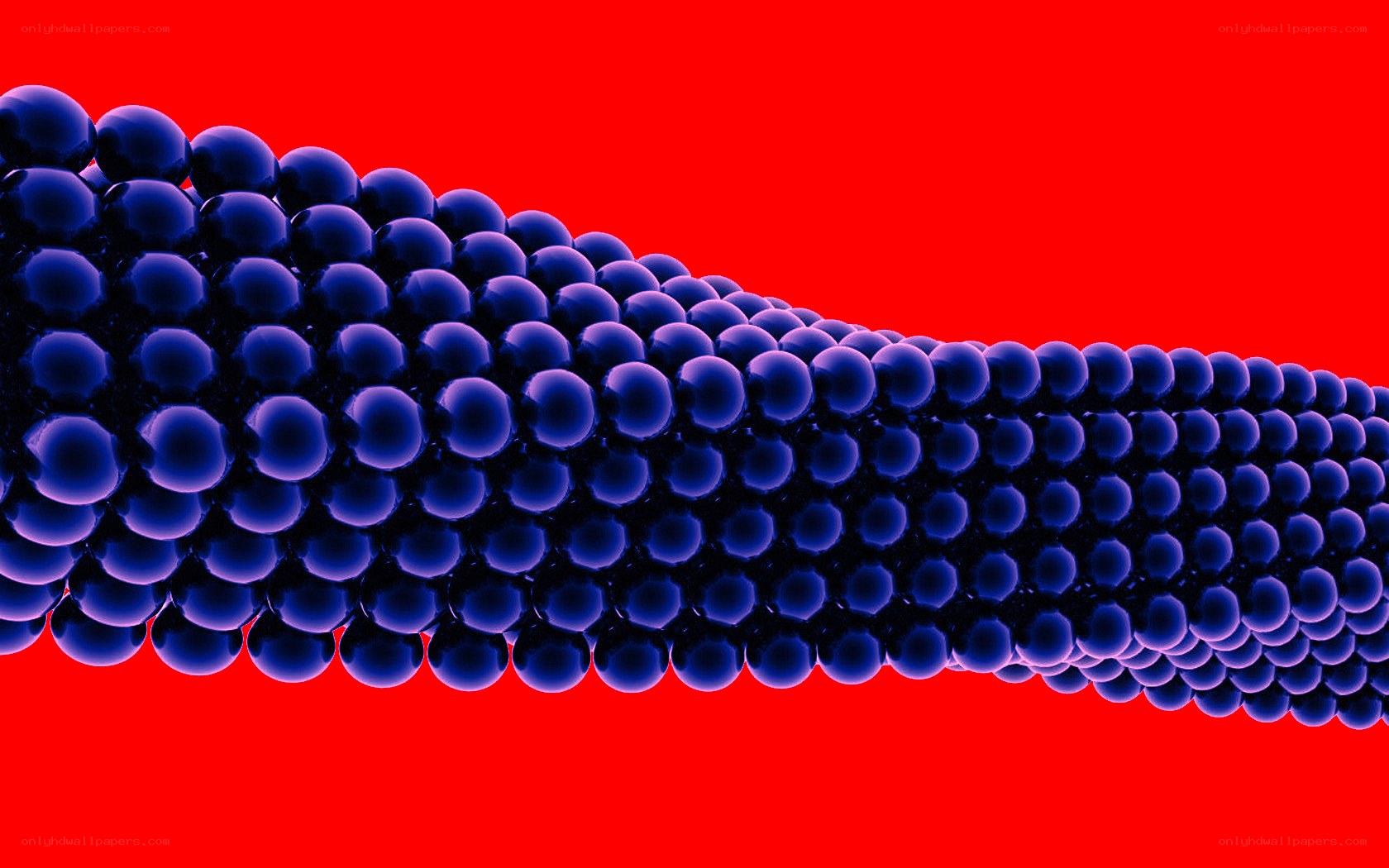 blue spheres in a line