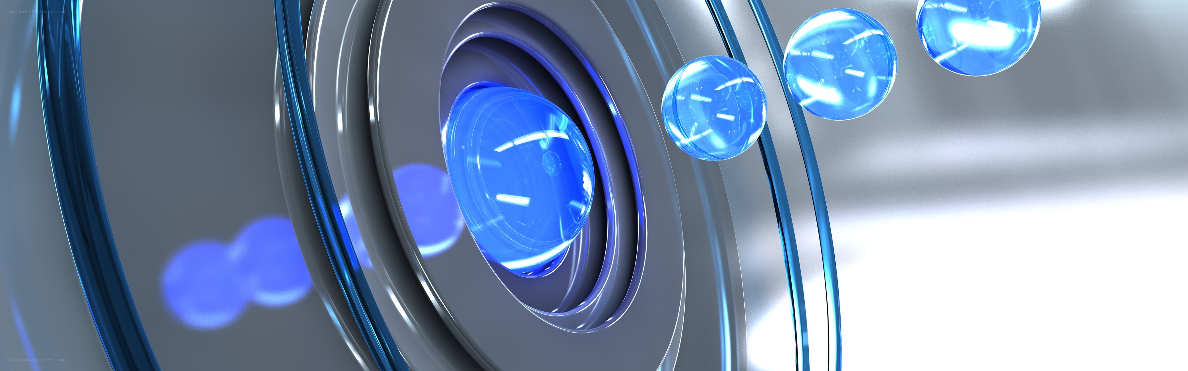 blue spheres in a mechanical structure