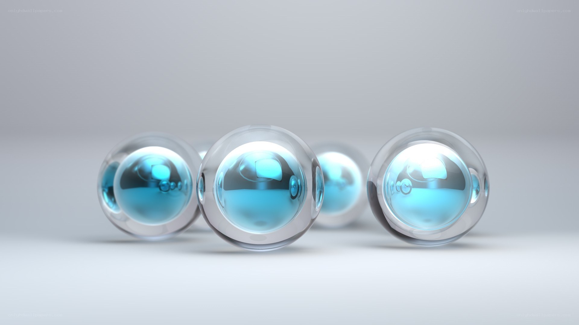 blue spheres in a row