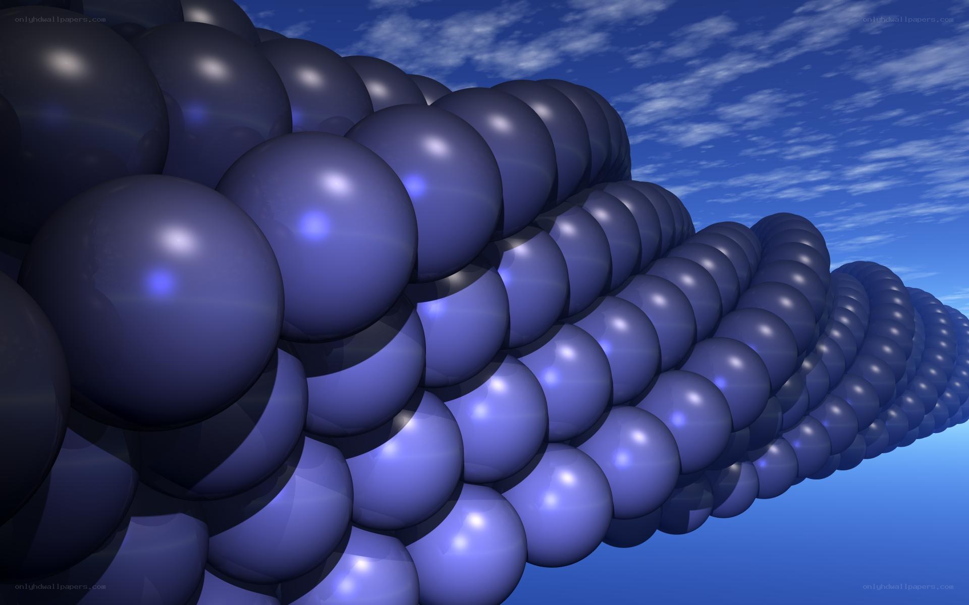 blue spheres in a spiral