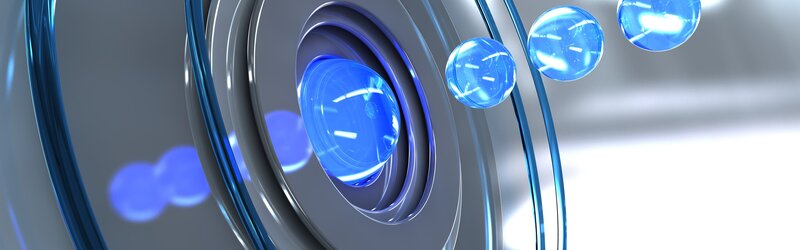 Blue Spheres in a Tunnel — Futuristic