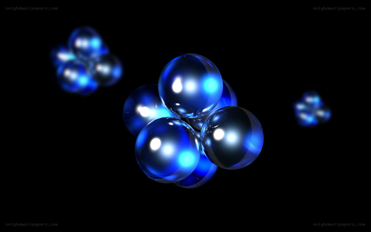 blue spheres in cluster