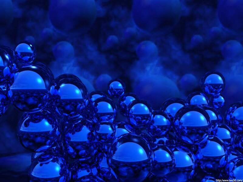 Blue Spheres in Cluster — Abstract, 3d Render, Bubbles