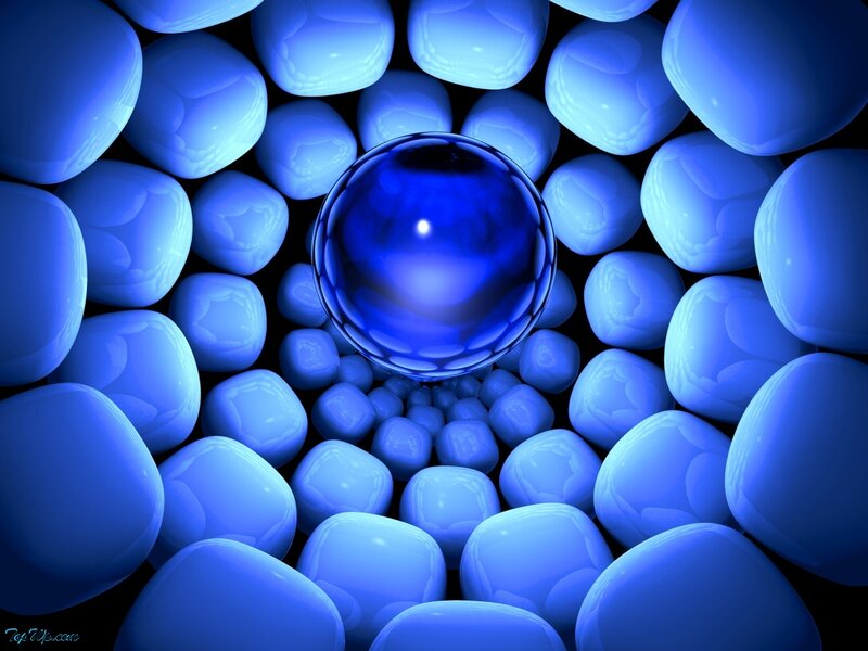 Blue Spheres in Pattern — Abstract, Digital Art