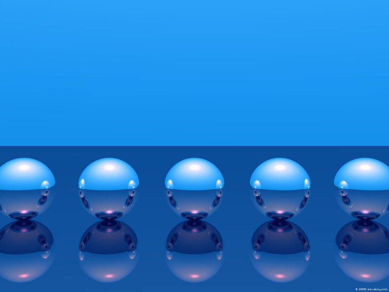 Blue Spheres in Row