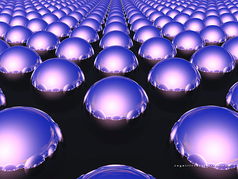 blue spheres in rows