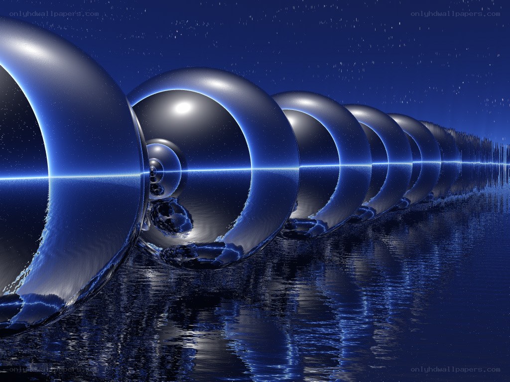 blue spheres in water