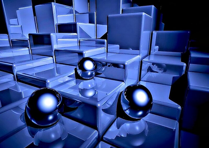 Blue Spheres on Cubes