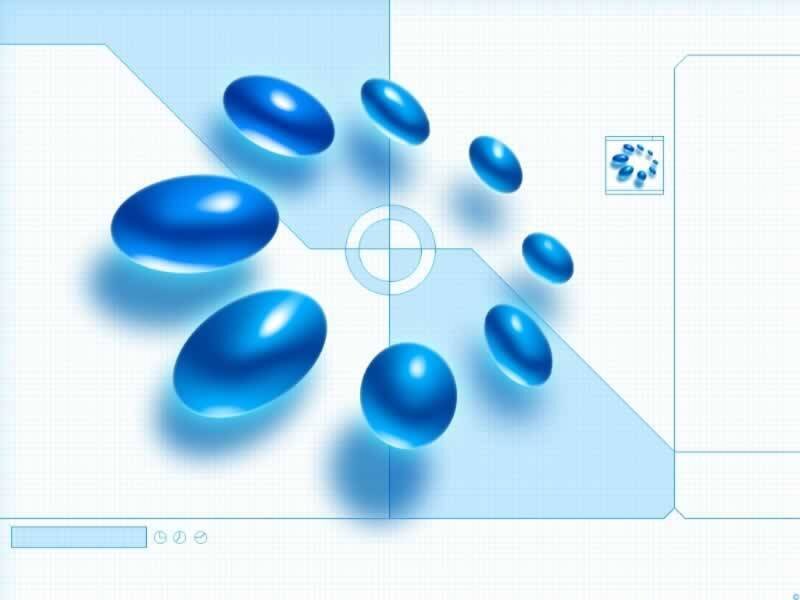 blue spheres on grid