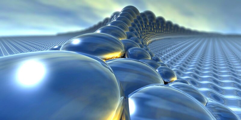 Blue Spheres on Grid — Serene