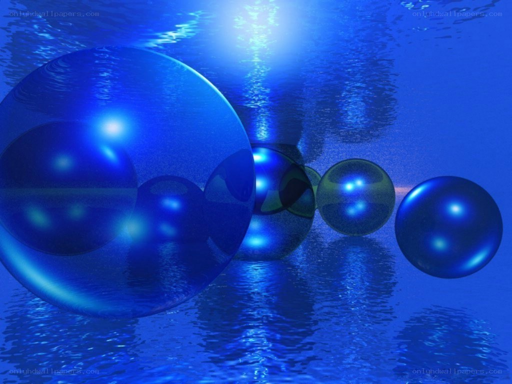 Blue spheres underwater