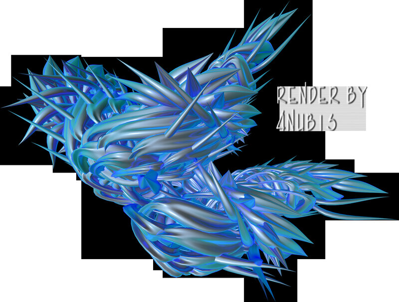 blue spiky abstract render