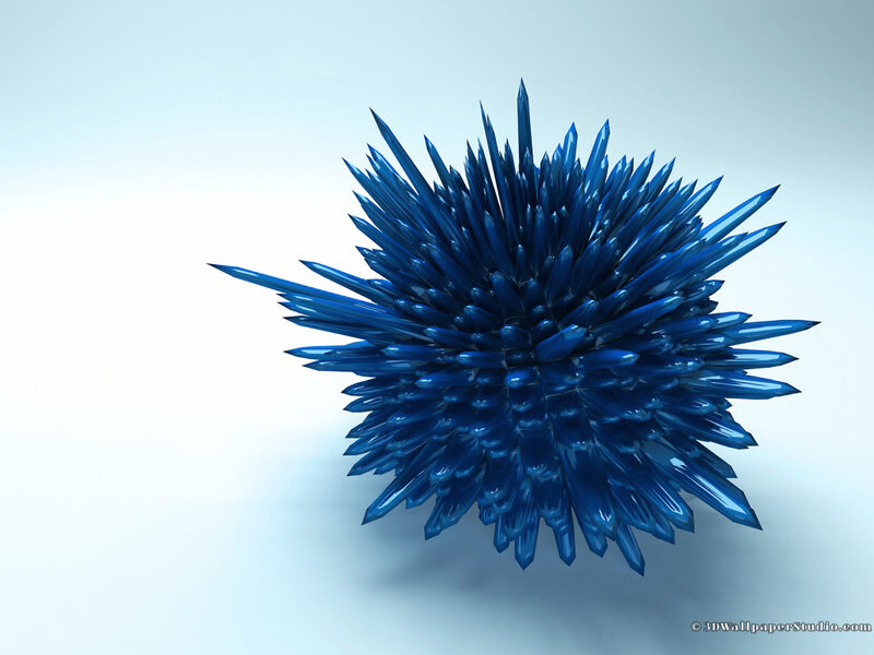 Blue Spiky Sphere — Minimalist