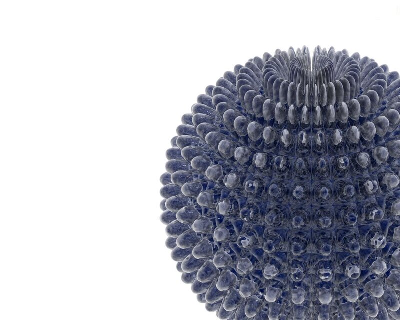 Blue Spiky Sphere — Neutral