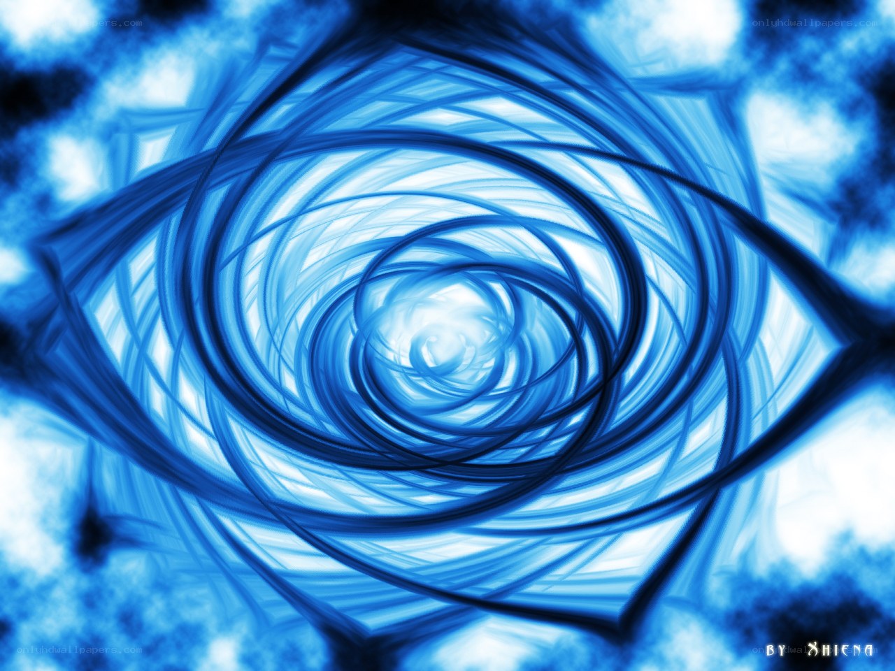 blue spiral abstract art