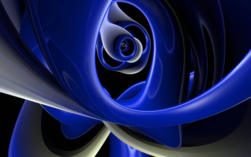 Blue Spiral Abstract Form — Dynamic, Digital Art