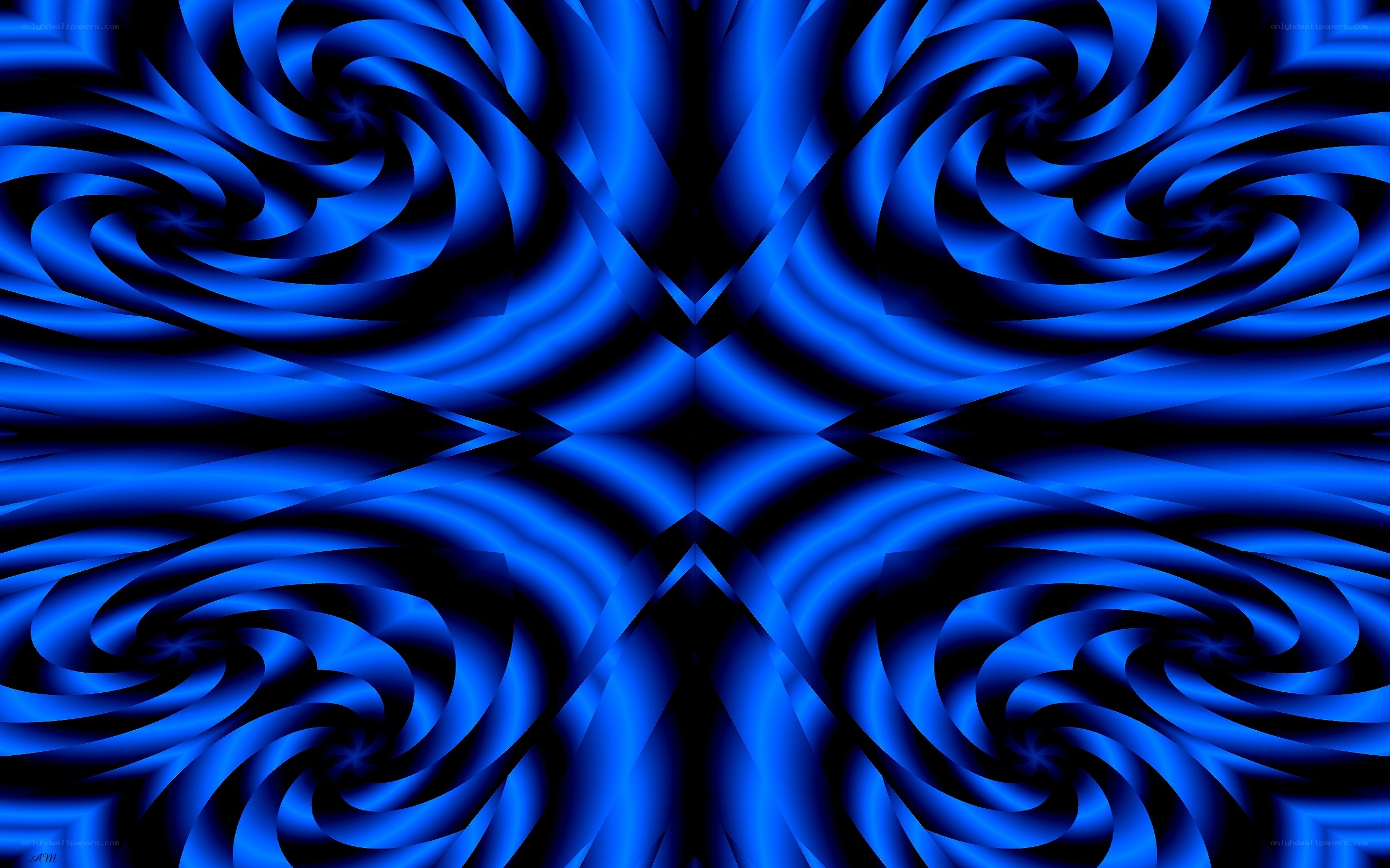 blue spiral abstract pattern