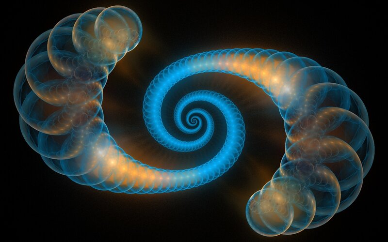 Blue Spiral Fractal — Abstract