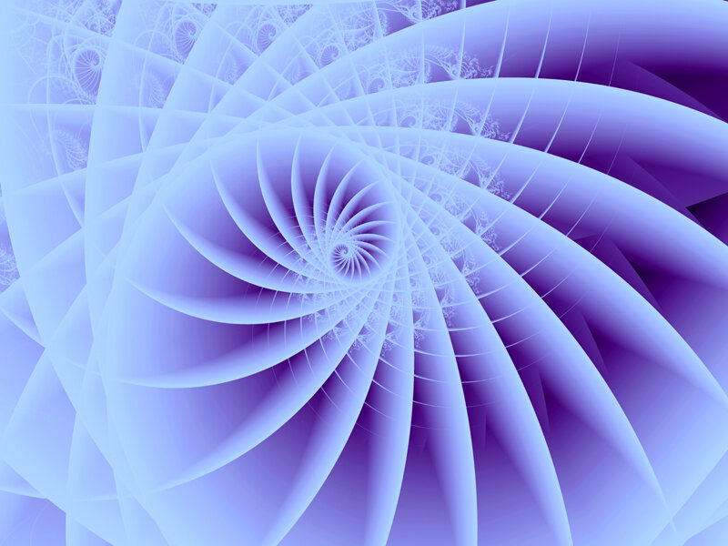 Blue Spiral Fractal — Calm, Abstract