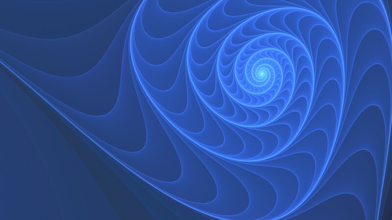 Blue Spiral Fractal — Calm