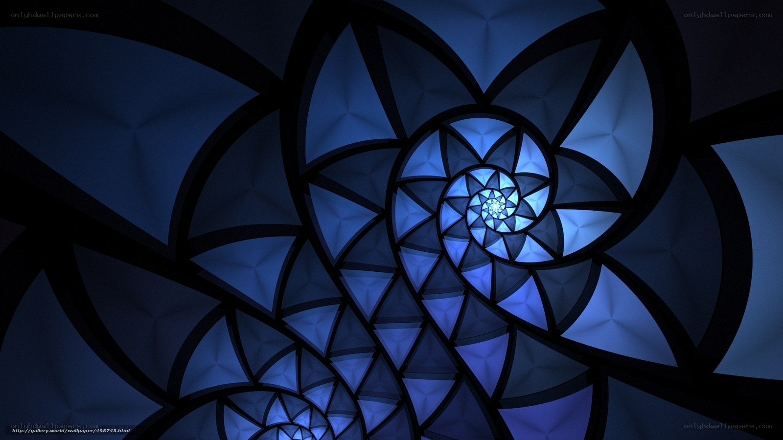 Blue spiral fractal design