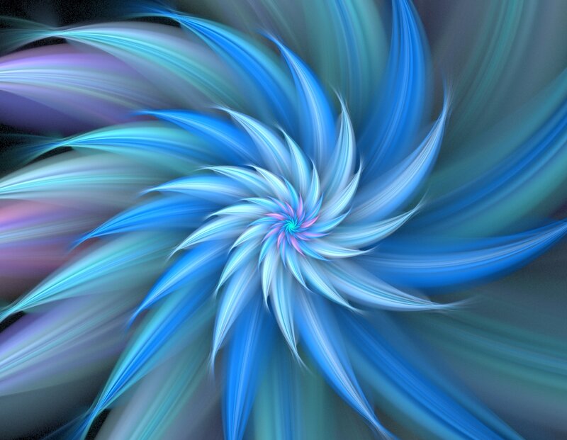 Blue Spiral Fractal — Dynamic