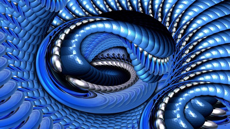 Blue Spiral Fractal — Hypnotic