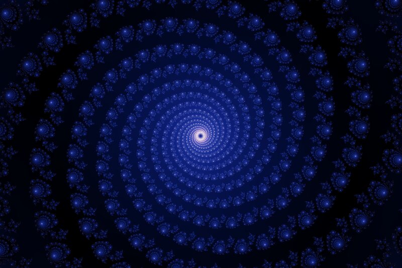 blue spiral fractal pattern