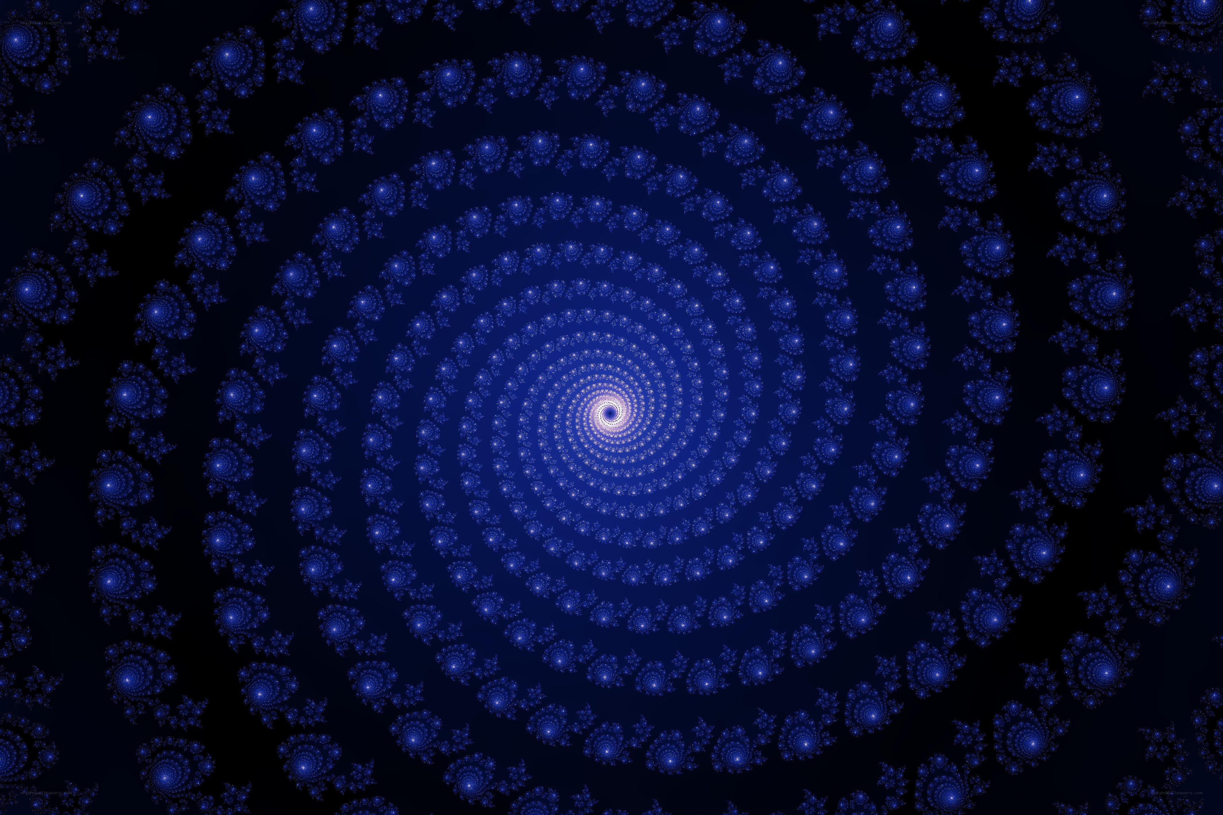 blue spiral fractal pattern