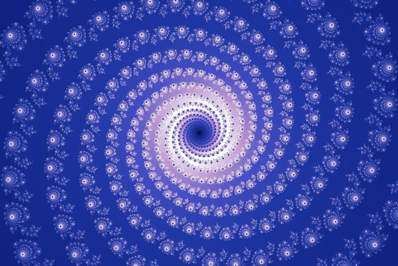 blue spiral fractal pattern