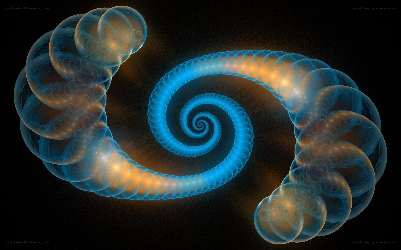 blue spiral fractal pattern