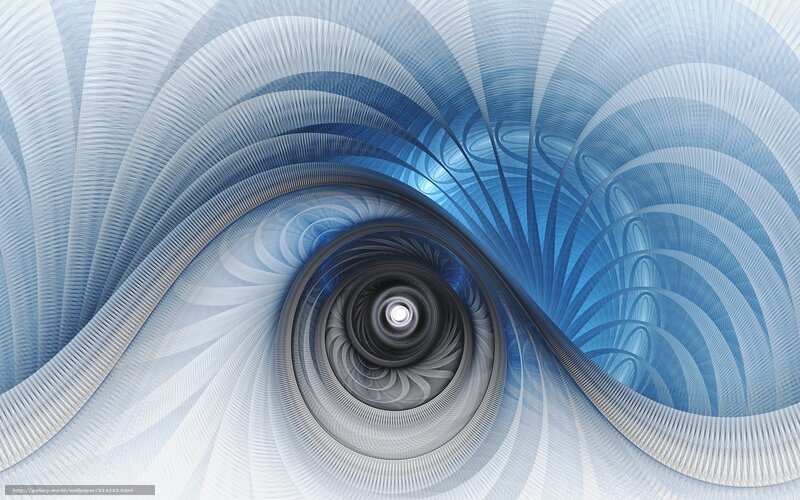 Blue Spiral Fractal Pattern — Hypnotic, Abstract