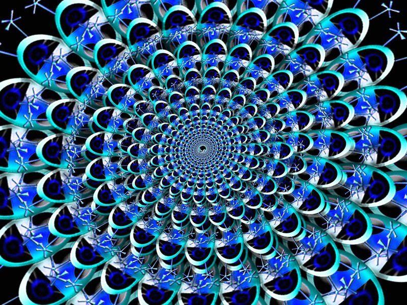 Blue Spiral Fractal Pattern — Hypnotic