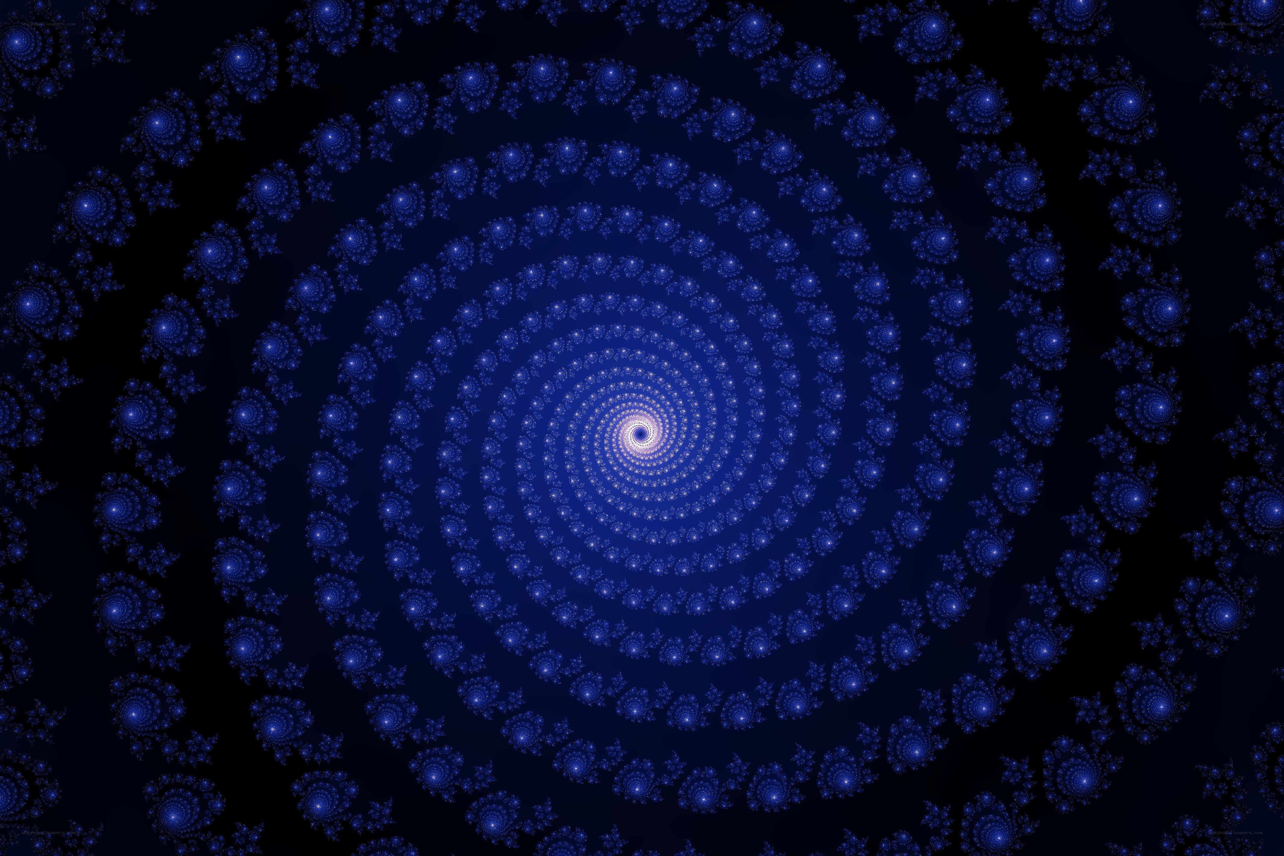 blue spiral fractal pattern