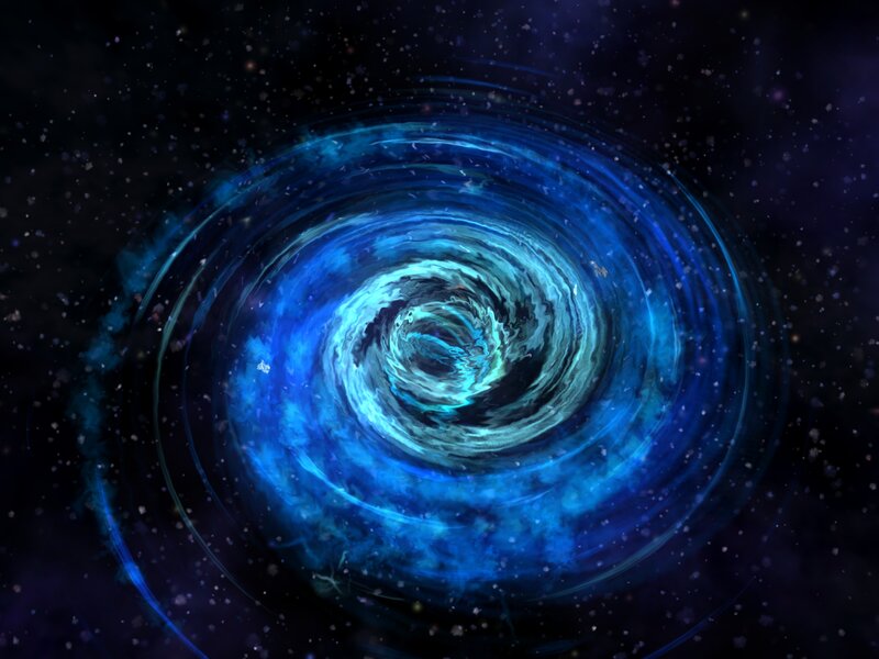 Blue Spiral Galaxy — Cosmic, Digital Art