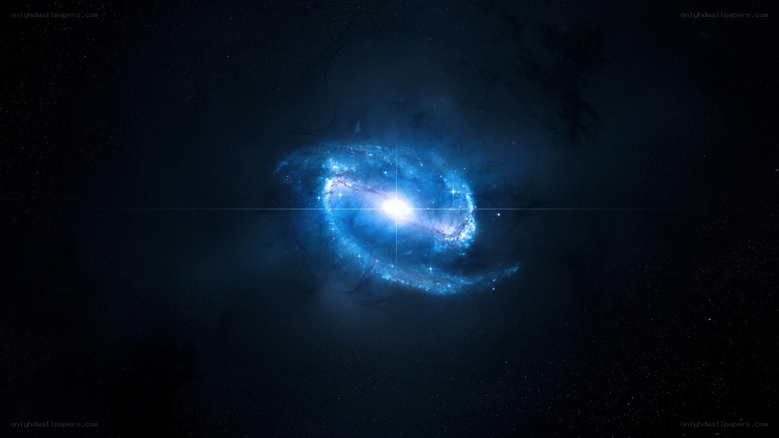 blue spiral galaxy in space