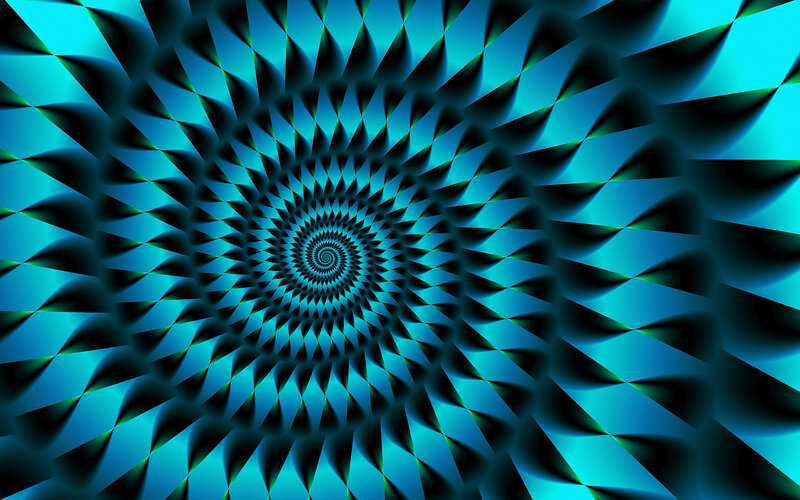 Blue spiral geometric pattern