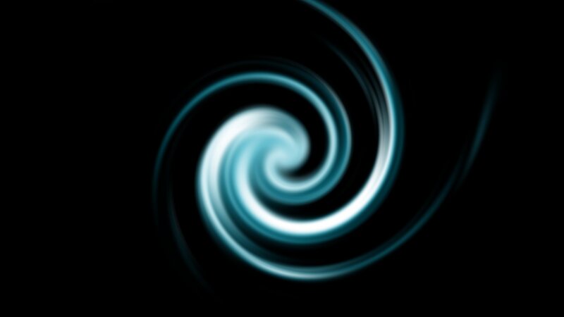 Blue Spiral Light Pattern — Black