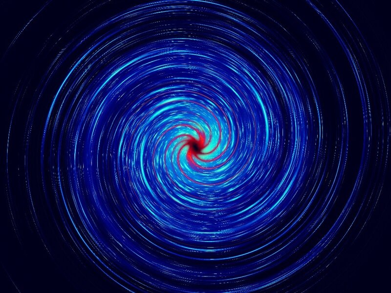 Blue Spiral Light Pattern — Dynamic, Abstract