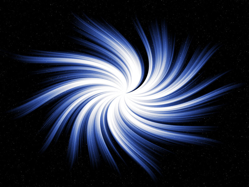 Blue Spiral Light Pattern — Dynamic, Night