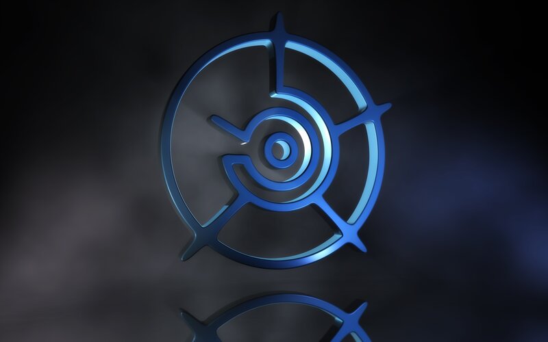 blue spiral logo design
