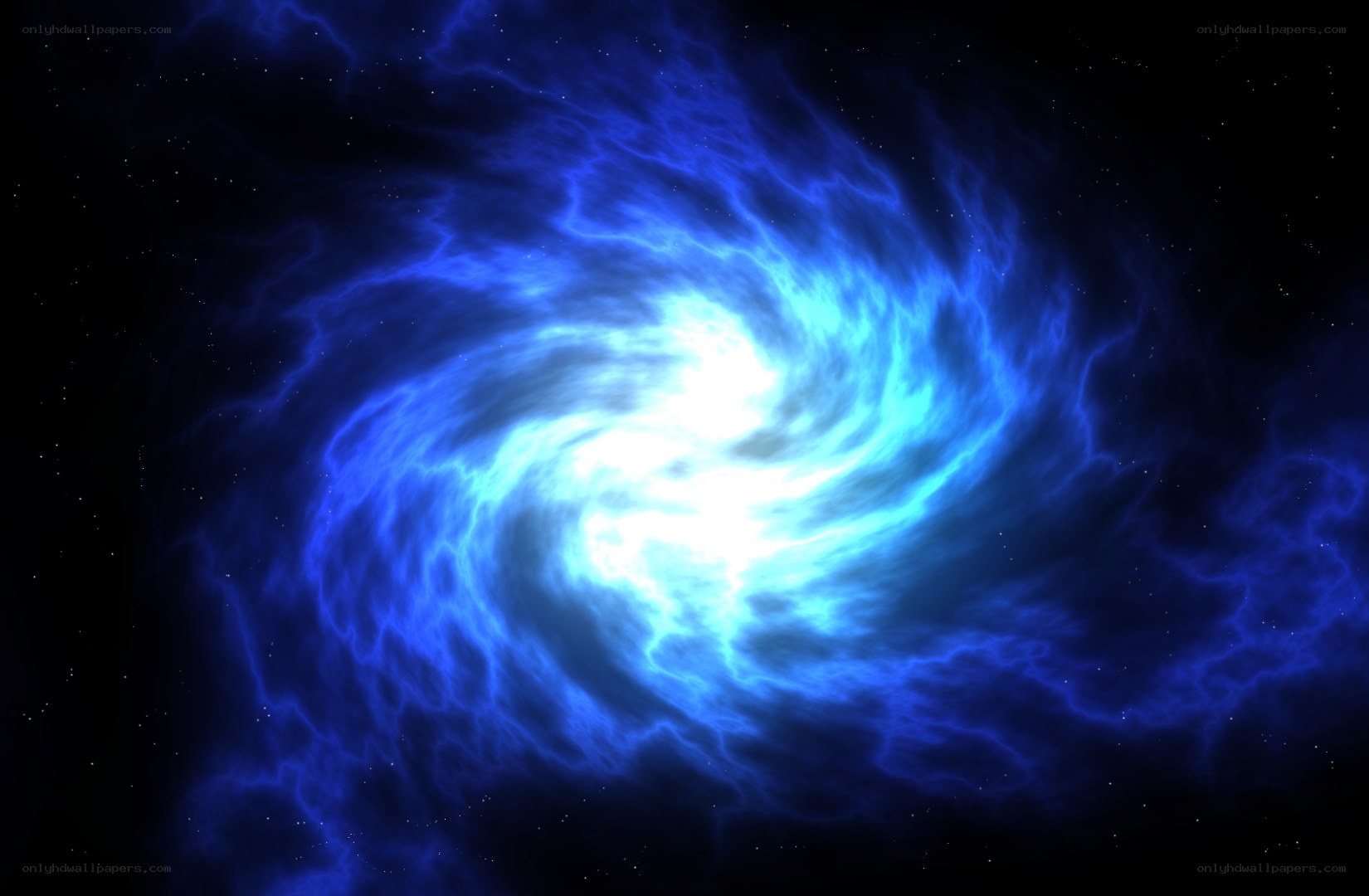 blue spiral nebula in space