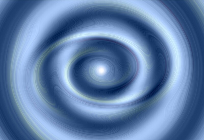 Blue Spiral Pattern — Calm, Abstract, White