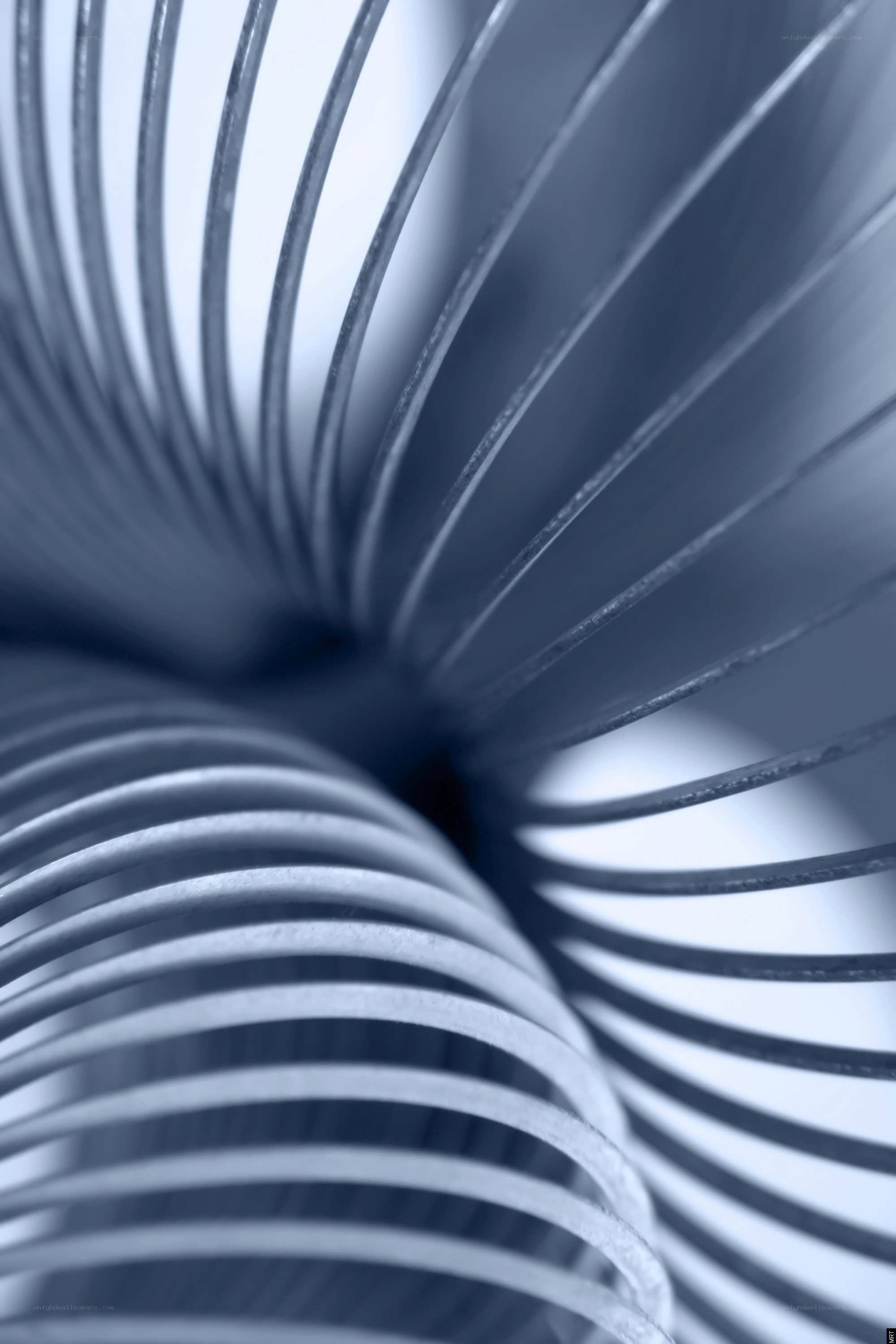 blue spiral spring close-up