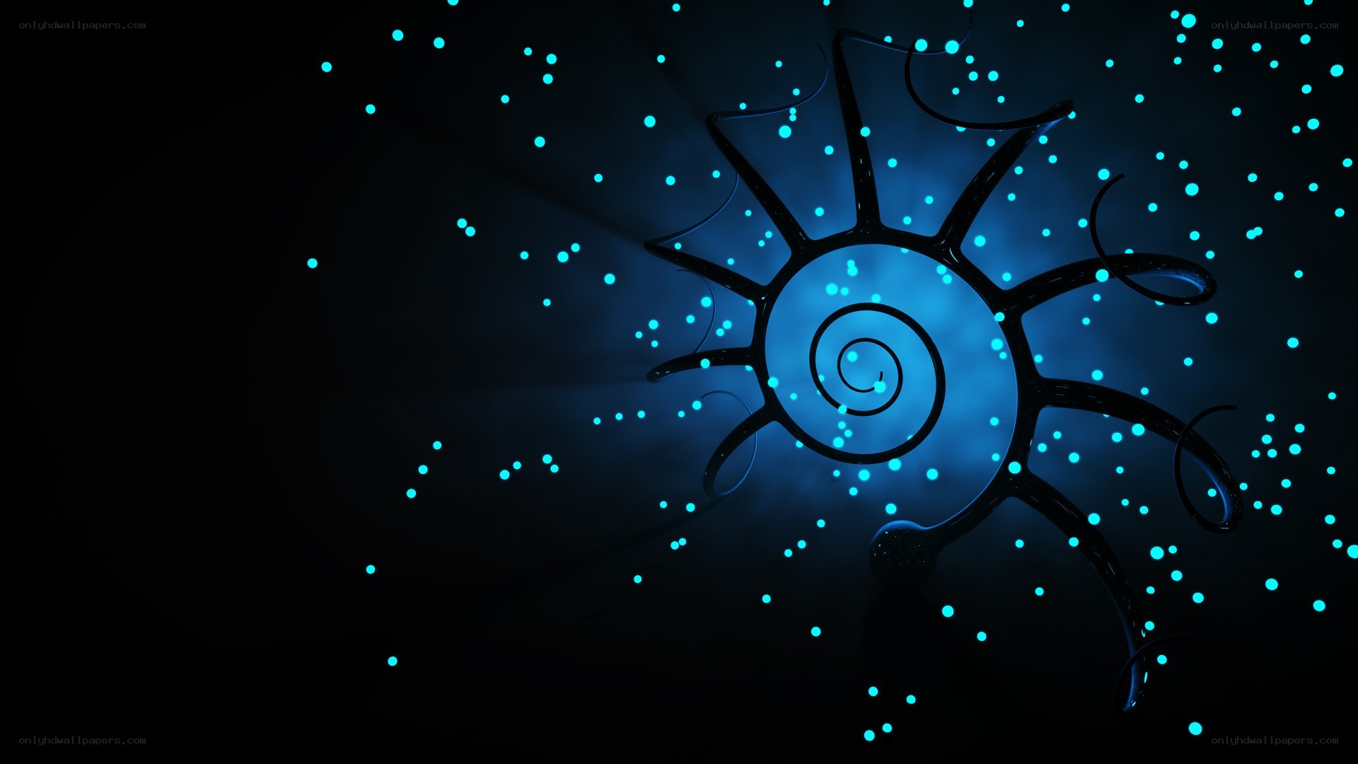 blue spiral star design